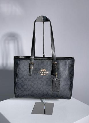 Сумка coach shopper bag grey/black