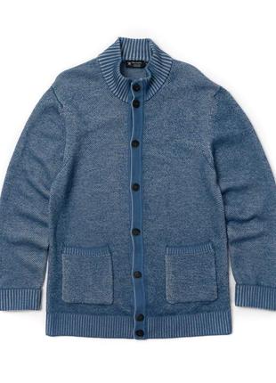 Hackett jacquard blouson cardigan blue чоловічий светр