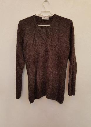 Дизайнерский свитер-травка (плюшевый) с люрексом1 фото