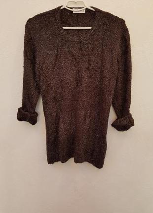 Дизайнерський светр-травичка (плюшевий) з люрексом3 фото