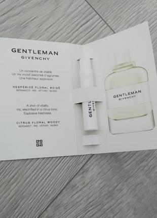 Givenchy gentleman cologne одеколон для чоловіків 1мл2 фото