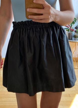 Zara юбка короткая мини на резинке серая
