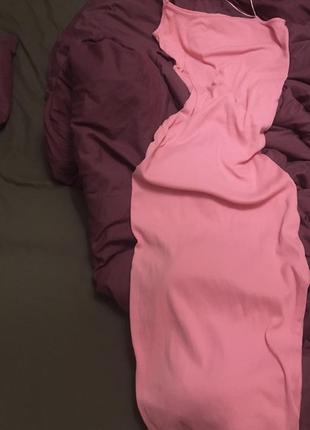 Меди платье  рубчик в обтяжку трикотаж чулок карандаш розовая майка с разрезом на ноге5 фото