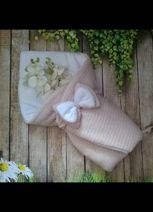 Вязаный плед-одеяло для новорожденных1 фото