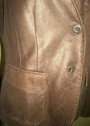 Класний стильний модний ексклюзивний піджак, бронзове напилення тканини3 фото