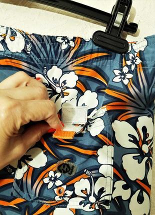 Труси-шорти пляжні чоловічі сірі оранжеві кольорові літні з кишенею ззаду6 фото