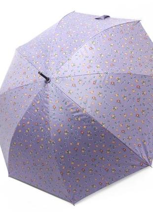 Жіноча бузкова парасолька тростина з дрібними квітами1 фото