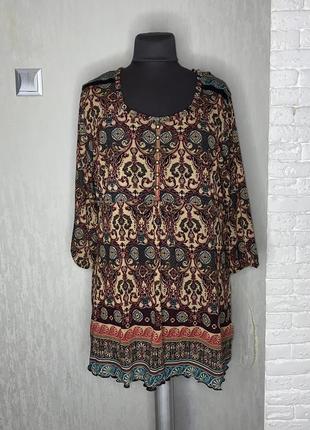 Удлиненная трикотажная блуза с майкой туника блузка очень большого размера батал biaggini, xxl