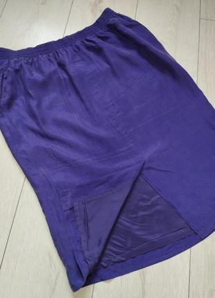 Винтажная юбка с карманами из шелка4 фото