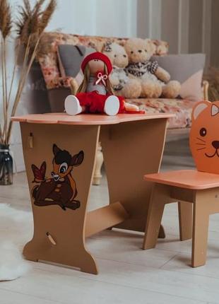 Стол парта облачко и стульчик фигурный, для учебы, рисования, игры. детский комплект столик и стульчик6 фото
