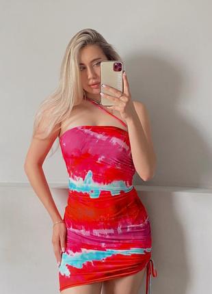 Распродажа разноцветное платье по фигурке на стяжке plt8 фото