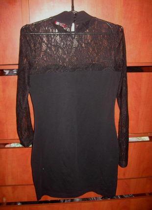 Платье вечернее с гипюром черное3 фото