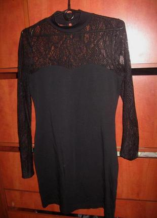 Платье вечернее с гипюром черное2 фото