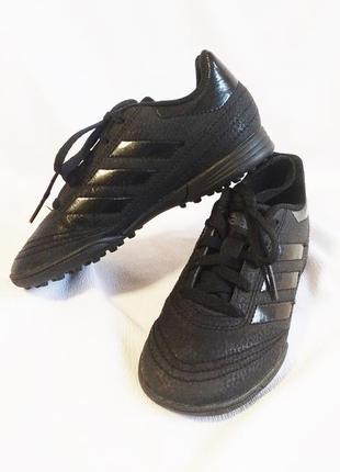 Кроссовки детские футбол сороконожки черные sgc 753002 adidas (размер 27)2 фото