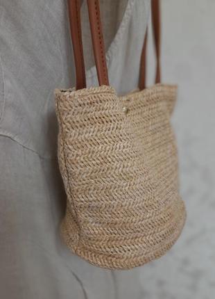 Натцральна сумка плетенка із рафії3 фото