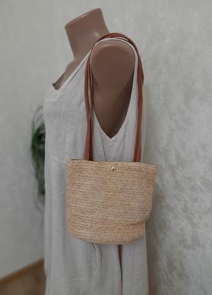 Натцральна сумка плетенка із рафії6 фото