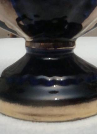 Старинная красивая ваза - ладья кобальт позолота фарфор италия №46 фото