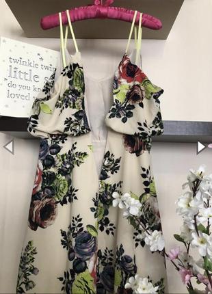 Літнє плаття на бретельках, сукня з великими квітами9 фото