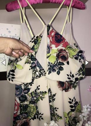 Літнє плаття на бретельках, сукня з великими квітами4 фото