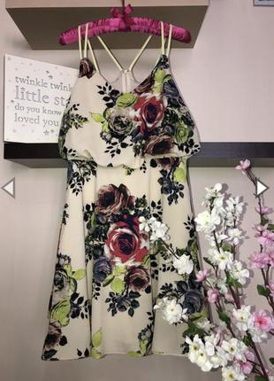 Літнє плаття на бретельках, сукня з великими квітами6 фото