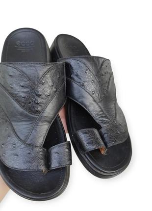Шлепки нат кожа ecco