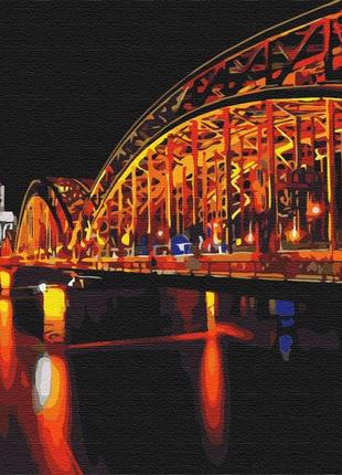 Картина за номерами 40х50 на дерев'яному підрамнику "кольори нічного міста" bs52177