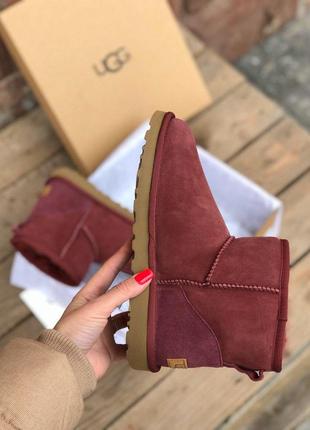 Красивые женские ugg в бордовом цвете с мягким теплым мехом (осень-зима-весна)😍4 фото