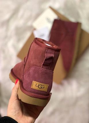 Красивые женские ugg в бордовом цвете с мягким теплым мехом (осень-зима-весна)😍9 фото