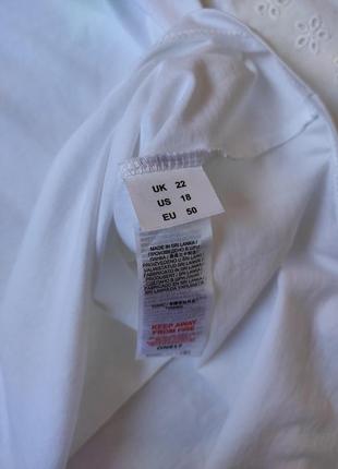 Белая футболка длинная туника хлопок с вырезами на плечах натуральная блуза батал большого размера10 фото
