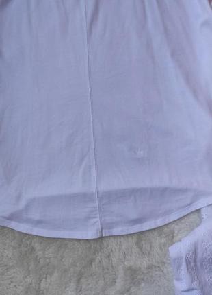 Белая футболка длинная туника хлопок с вырезами на плечах натуральная блуза батал большого размера6 фото