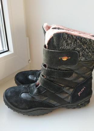 Замшеві зимові черевики чоботи pippi 32р. 22см.