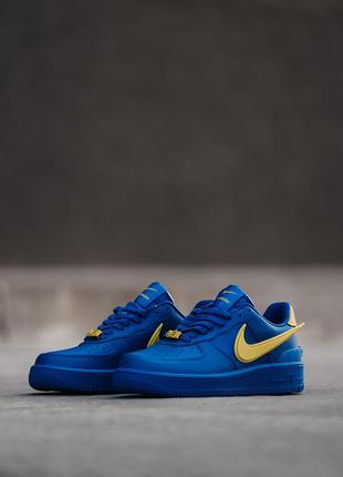 Мужские кроссовки nike air force 1 low x ambush blue yellow 40-41-42-43-443 фото