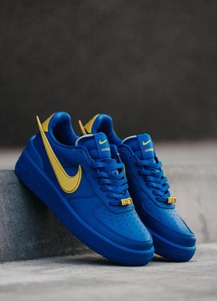 Мужские кроссовки nike air force 1 low x ambush blue yellow 40-41-42-43-44