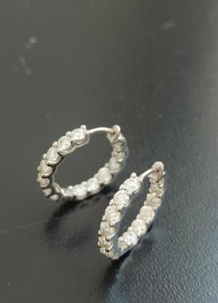 Серьги кольцо с муассанитами бриллиантами конго3 фото
