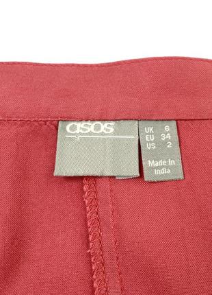 Asos design коралловая миди юбка на пуговицах, xs9 фото