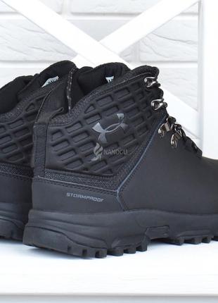 Ботинки мужские кожаные зимние under armour stormproof черные4 фото