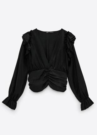 Блуза zara черная1 фото