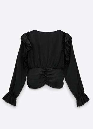 Блуза zara черная2 фото