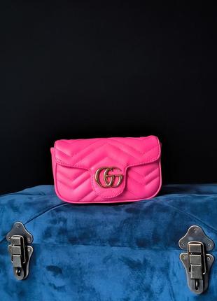 👜 gucci marmont mini pink5 фото