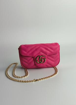 👜 gucci marmont mini pink6 фото