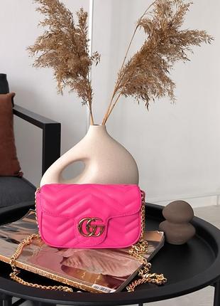 👜 gucci marmont mini pink3 фото