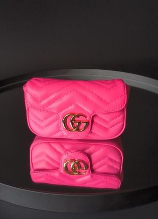 👜 gucci marmont mini pink10 фото