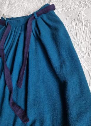 🌟🌟🌟 женская винтажная шерстяная юбка  бохо стиль цвет морская волна9 фото