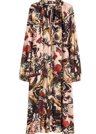 Платье миди свободного кроя с цветочным принтом и боковыми карманами h&amp;m1 фото
