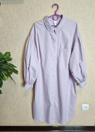 Стильное платье рубашка с объемными рукавами от h&amp;m, оригинал1 фото