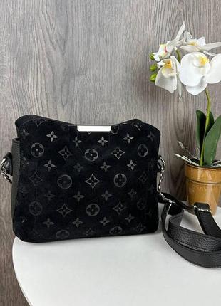 Женская мини сумочка на плечо экококира черная, качественная классическая маленькая сумка для девушек4 фото