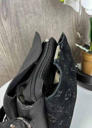 Женская мини сумочка на плечо экококира черная, качественная классическая маленькая сумка для девушек7 фото