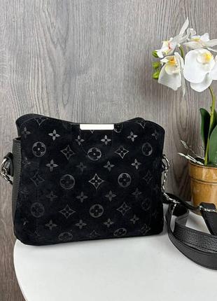 Женская мини сумочка на плечо экококира черная, качественная классическая маленькая сумка для девушек2 фото