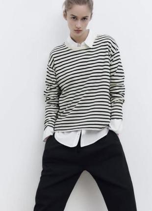H&m лонгслив в полоску xs
