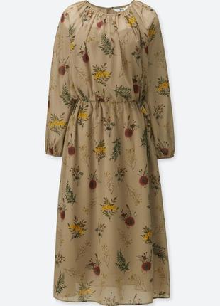 Нежное легкое платье в цветочный принт от uniqlo, оригинал2 фото